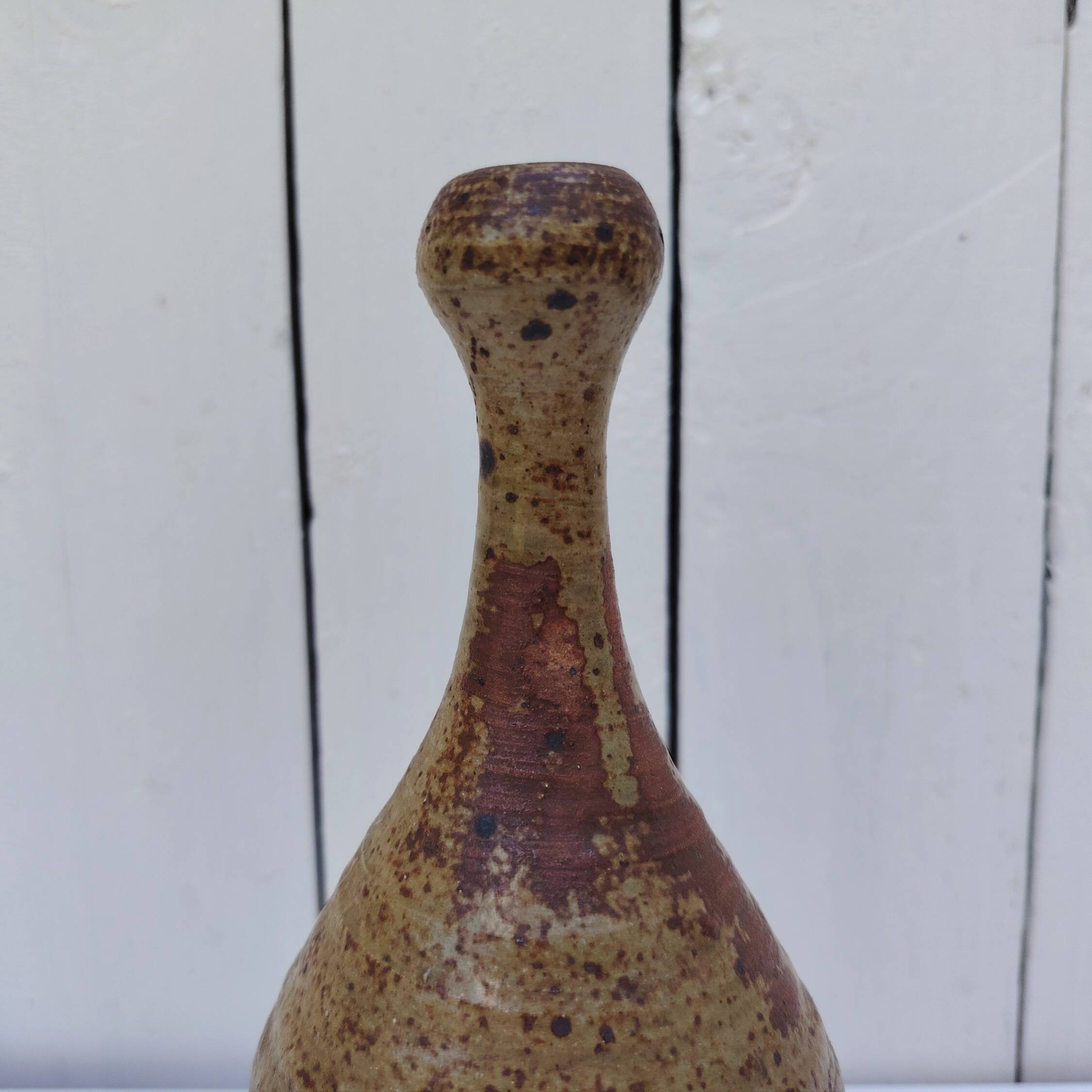 Vintage pyrite stoneware soliflore vase