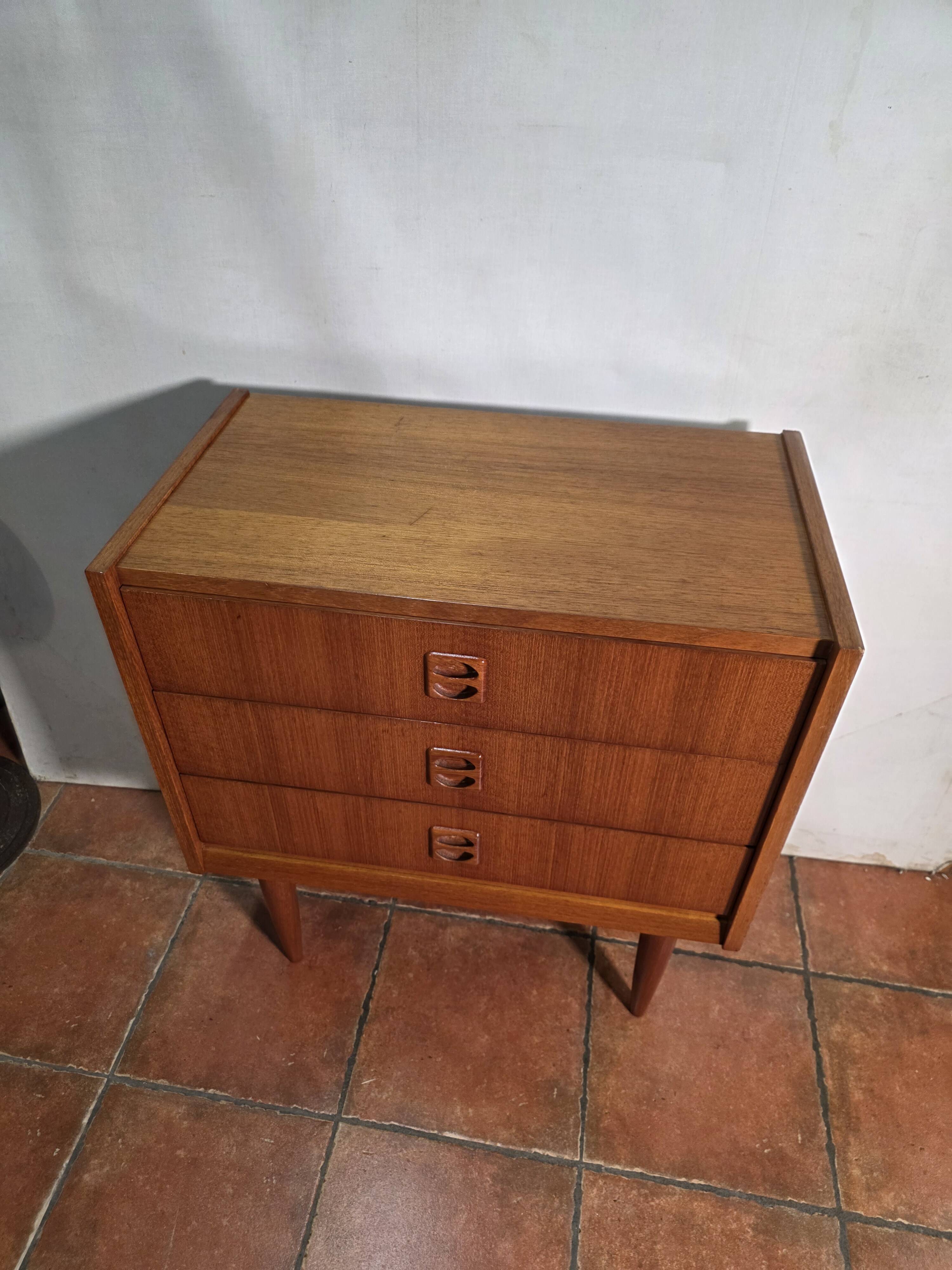 Scandinavian teak chest of drawers from the 1960s.