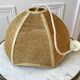 Tulip flower suspension in rope / wicker 70s