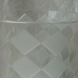 Vase en cristal a damier losange en verre depoli art deco