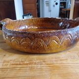 19th century enamelled terracotta dish