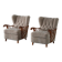 Pair of modern Swedish lounge chairs, shearling sheepskin and elm, 1940s.