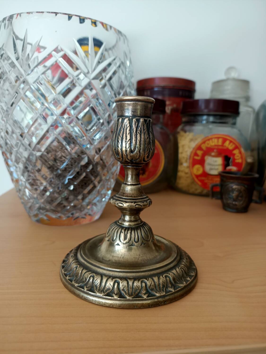 Antique bronze candlestick