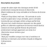 Sell a prestigious lamp made of genuine Onyx and chiselled gilded bronze.