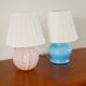 Facetted pink opaline table lamp, Art Deco, 1930.