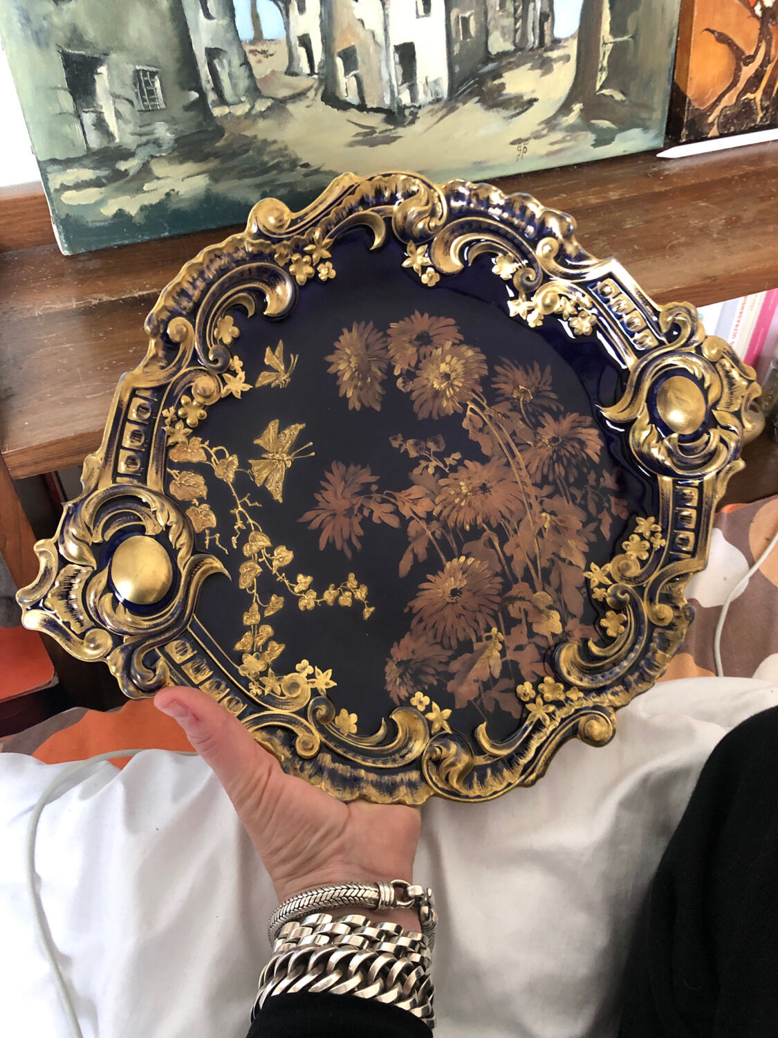 Decorative plate in Limoges porcelain