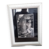 Black and white photo Cesar Baldaccini working on the framed centaur