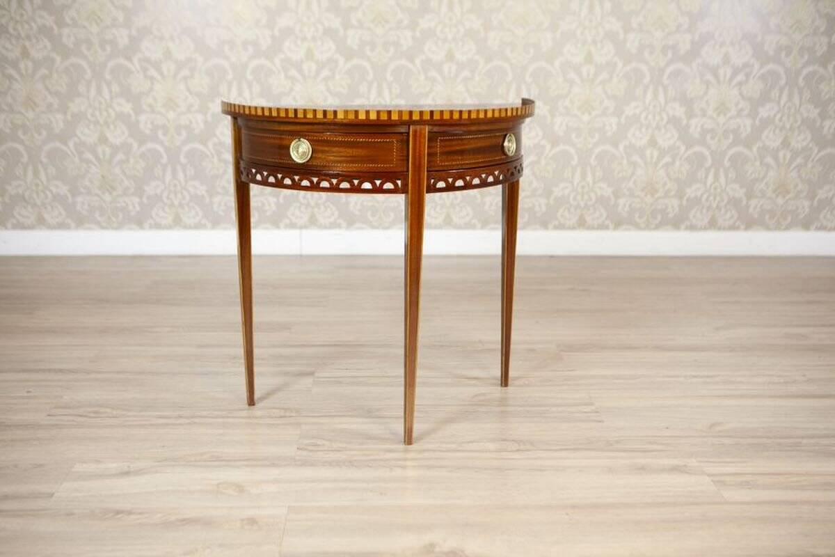 Semi-Circular Mahogany Wall Table, Early 20th Century