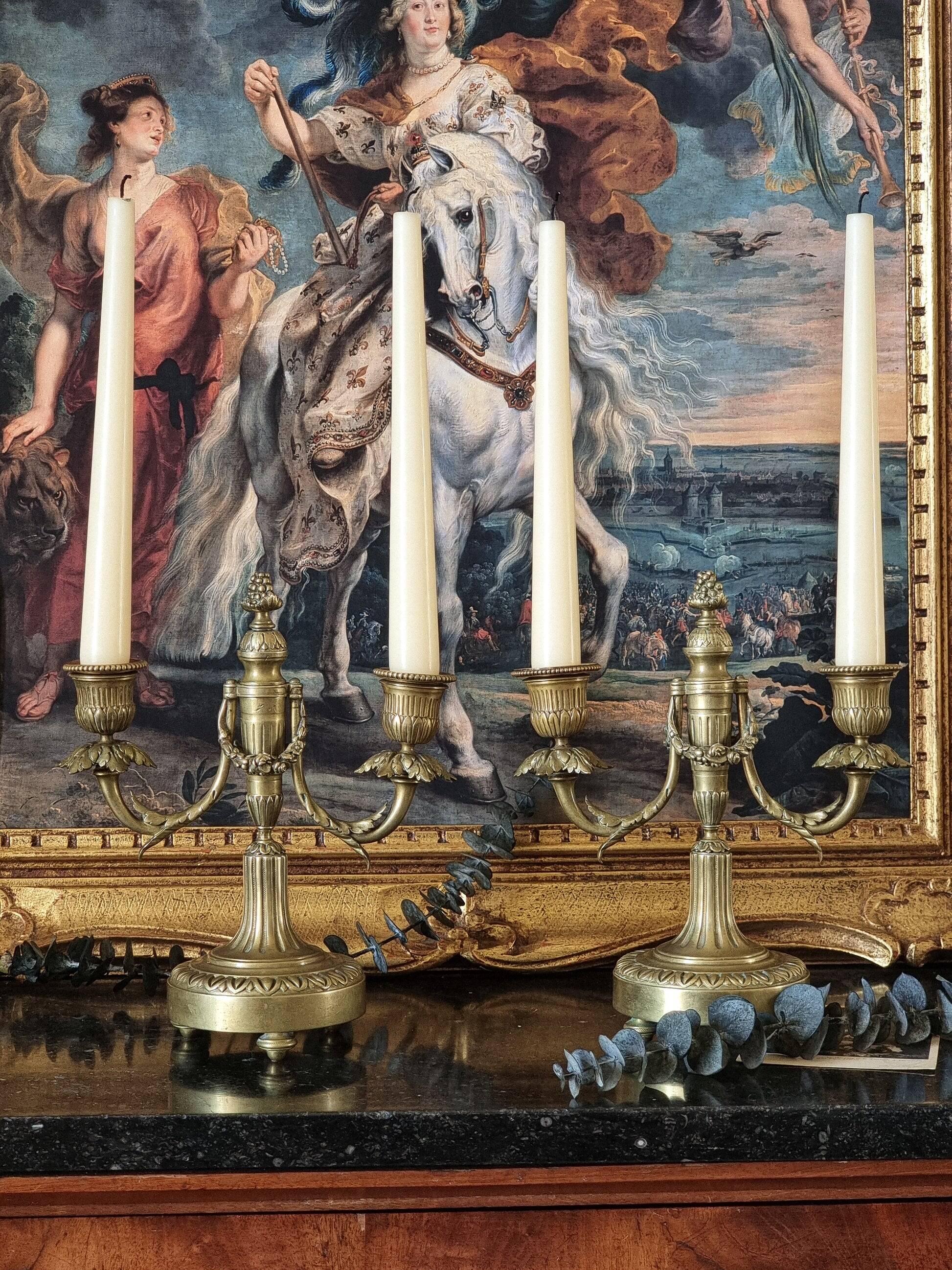 Pair of bronze candlesticks