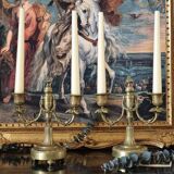 Pair of bronze candlesticks