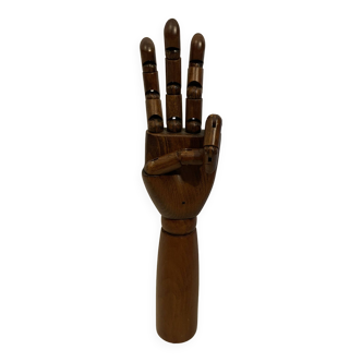 Large articulated wooden hand