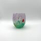 Set of 6 blown glass glasses with Effetre Murano murrine.
