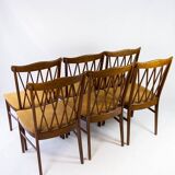 Set of six chairs in walnut 40s