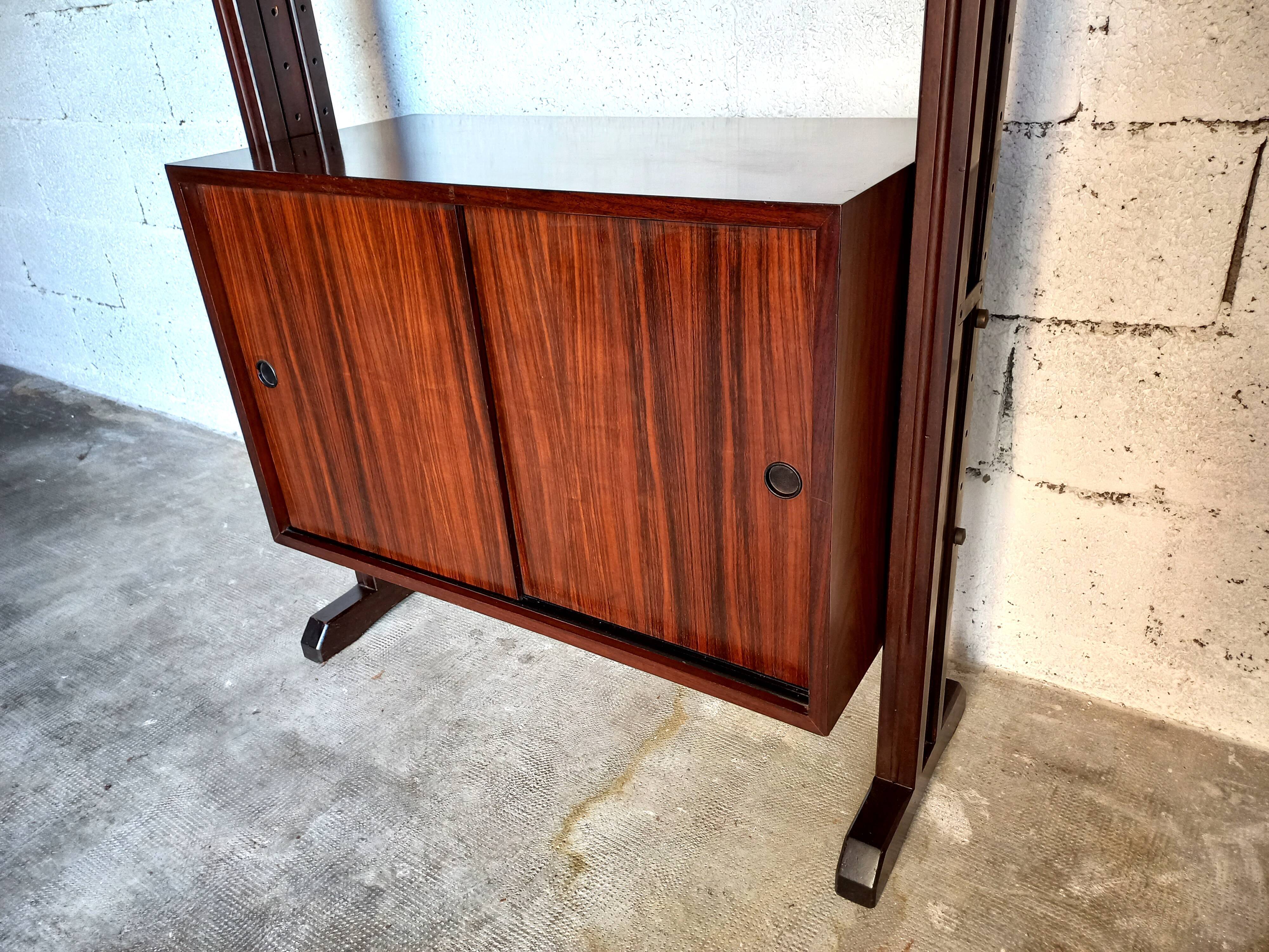 Modular bookcase in rosewood 60s