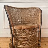 Fauteuil en osier vintage