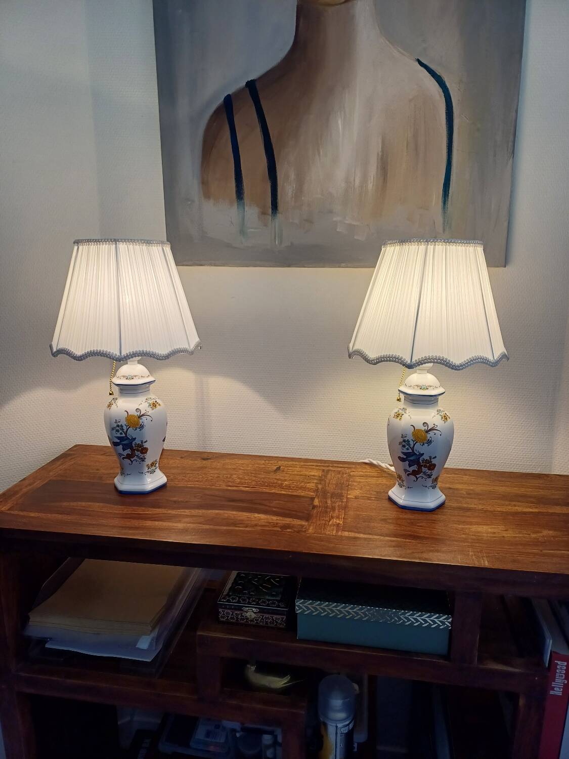 Paire de lampes de table en porcelaine Véritable Revol France