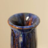 Multicolor glazed ceramic vase signed