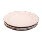 Set of 4 plates incised patterns on a white background of Niderviller