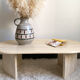 Table basse ovale en travertin