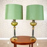 Vintage Pair of Table Lamps in a Classical Style with Decorative Bases and