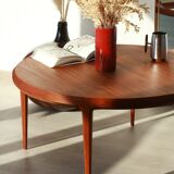 Round teak coffee table - Johannes Andersen - CF Christensen from Silkeborg