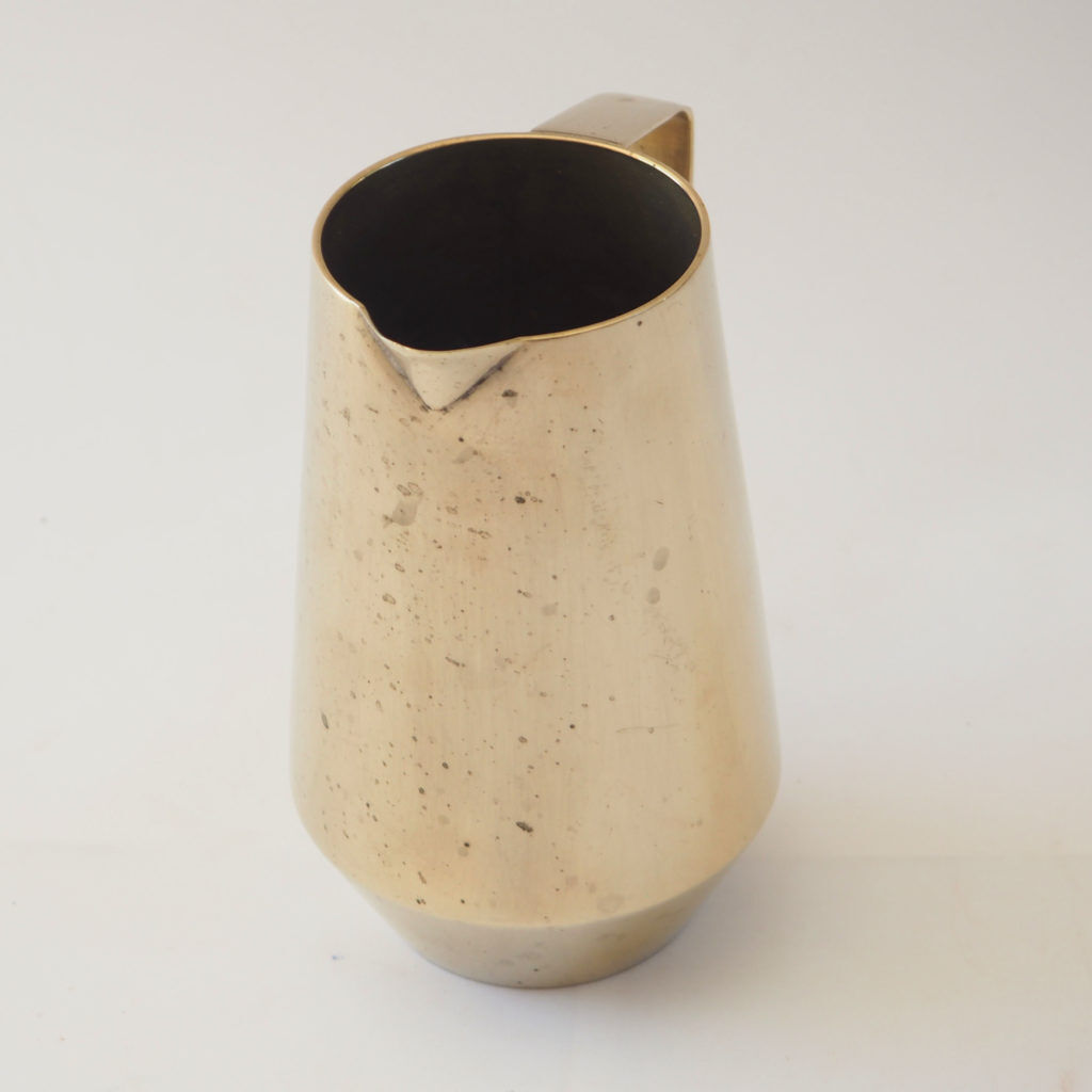 Duo of bronze pitchers