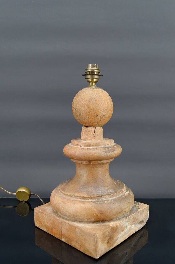 Lampe pilastre en terre cuite, style brutaliste, France, Mid-Century