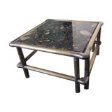 Table basse en marbre et métal, années 70