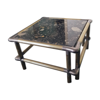 70s marble and metal designer table