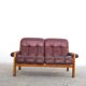 Canapé deux places en teck et cuir d’Ekornes, années 1970