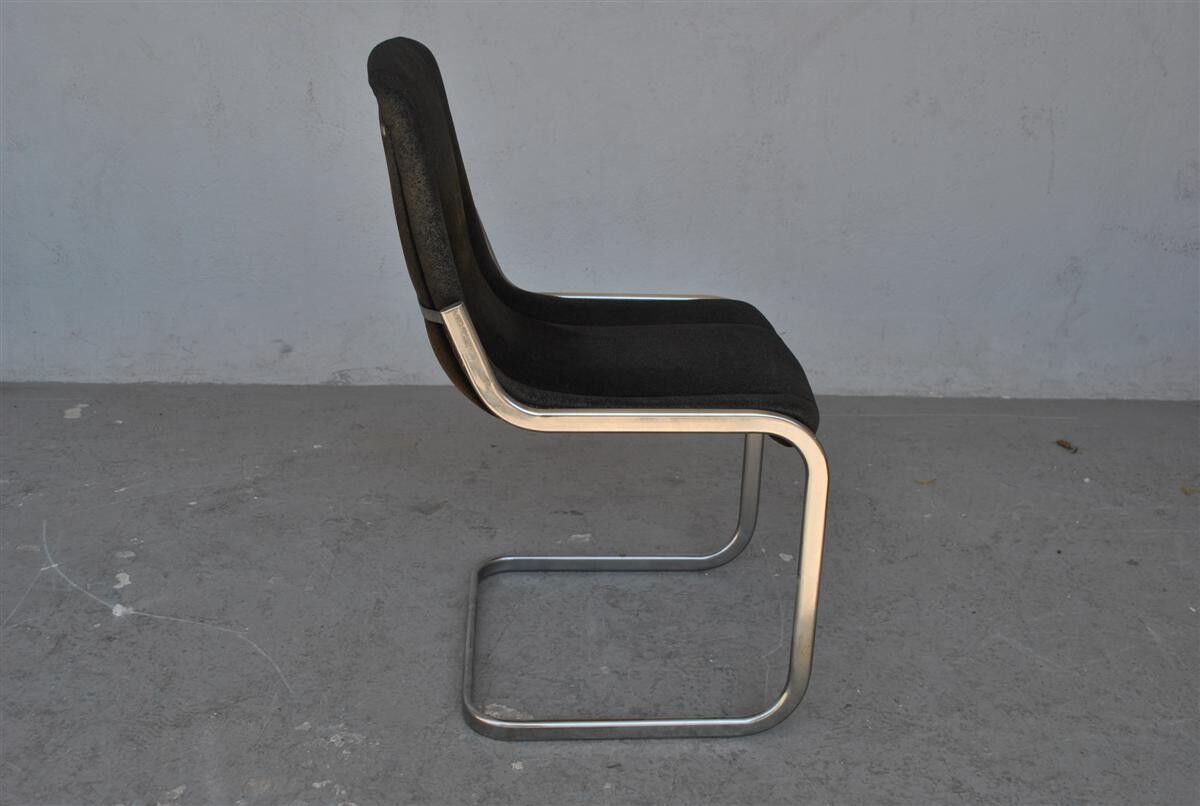 Green office in tripods of 1980s lacquered with black velvet Chair