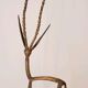 Trio antelope, gazelle and giraffe bronze and brass