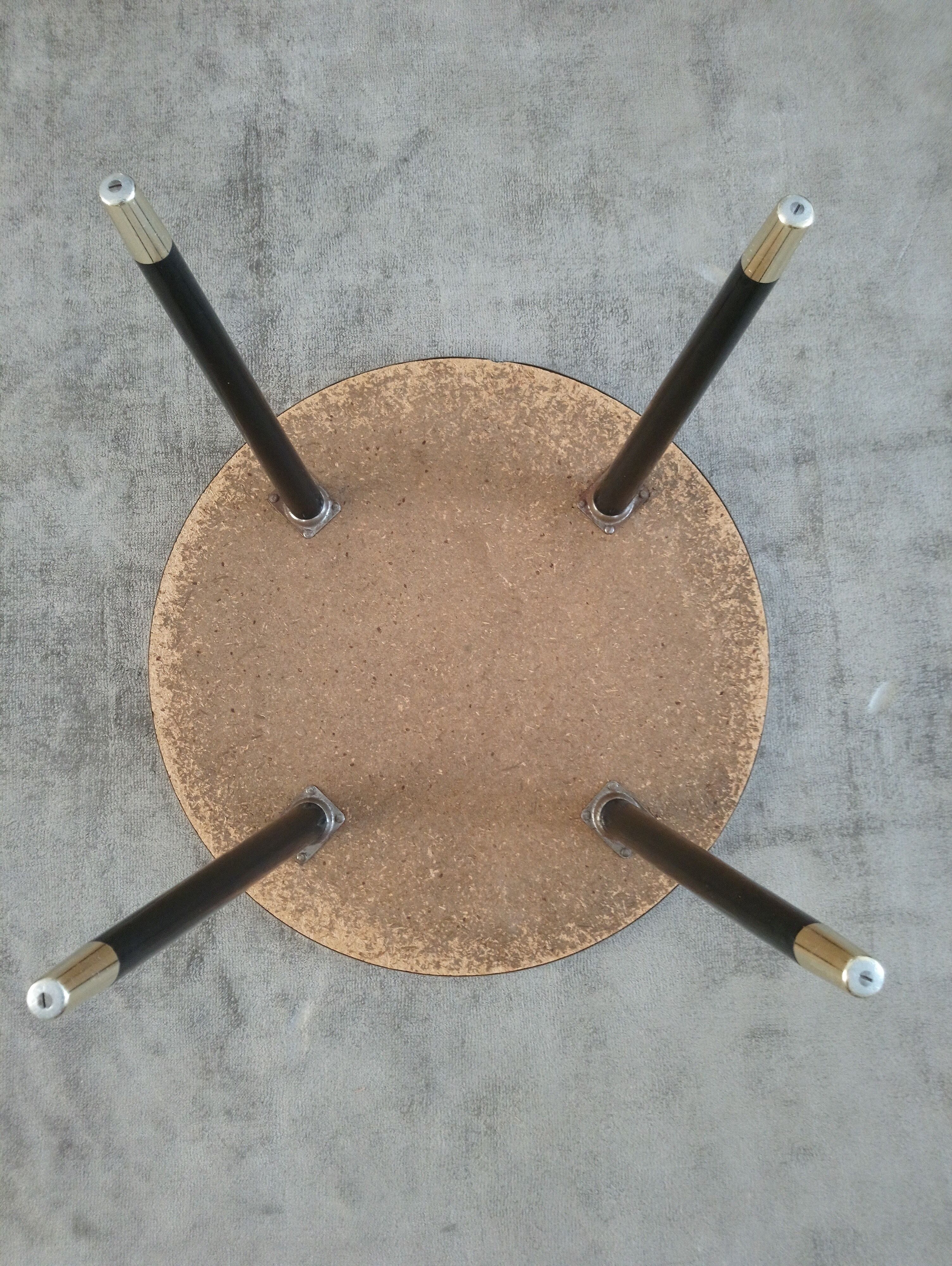 Red rose glass table of the 60s