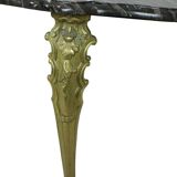 French Marble Console Ornate Brass Legs Baroque Style
