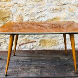 Vintage blond wood coffee table, Circa 60