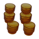 6 vintage 1970 amber yellow glass cockroaches, stackable