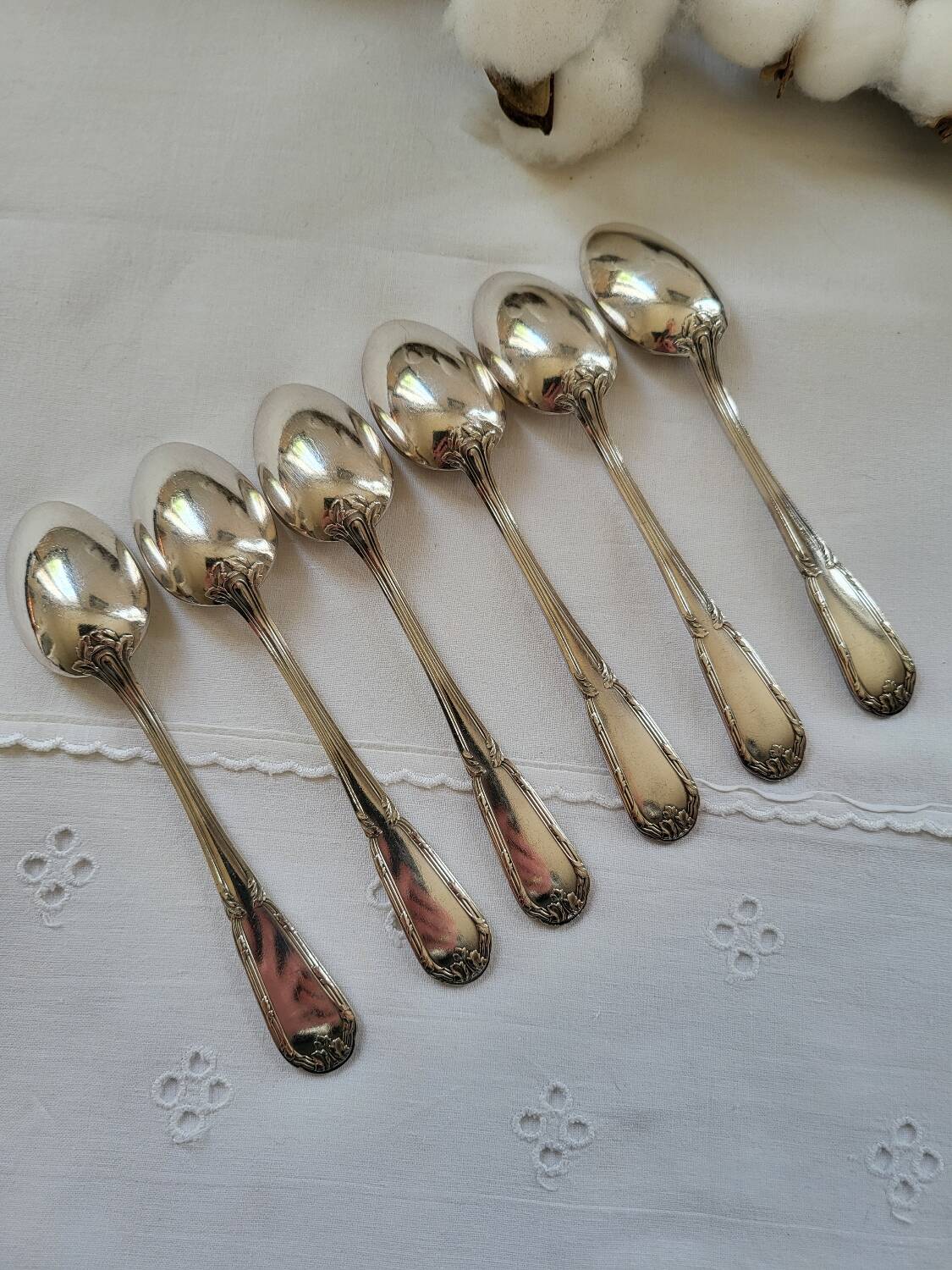 6 small silver-plated Boulenger spoons