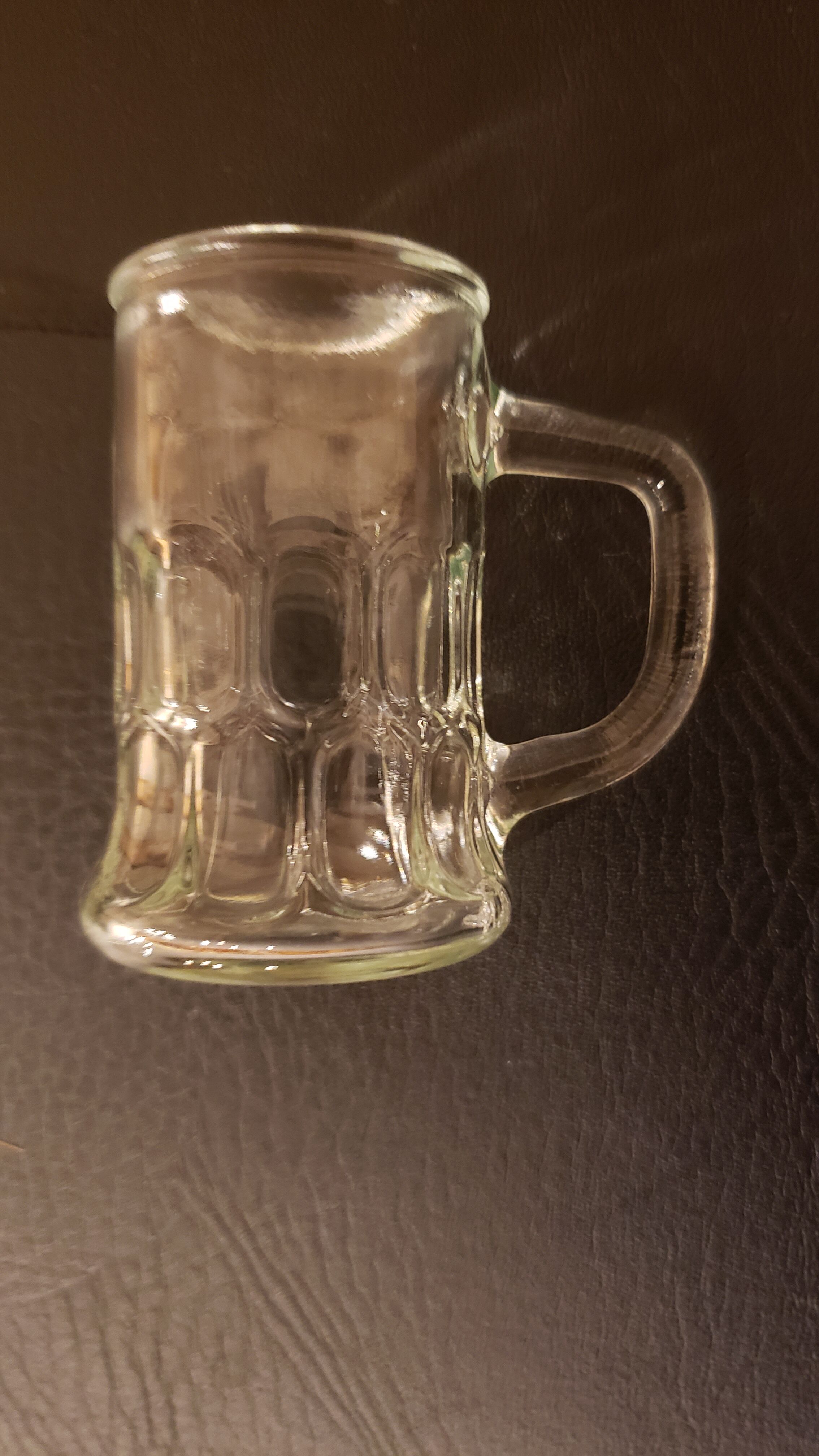 6 shot glasses pressed glass molded choppe shape