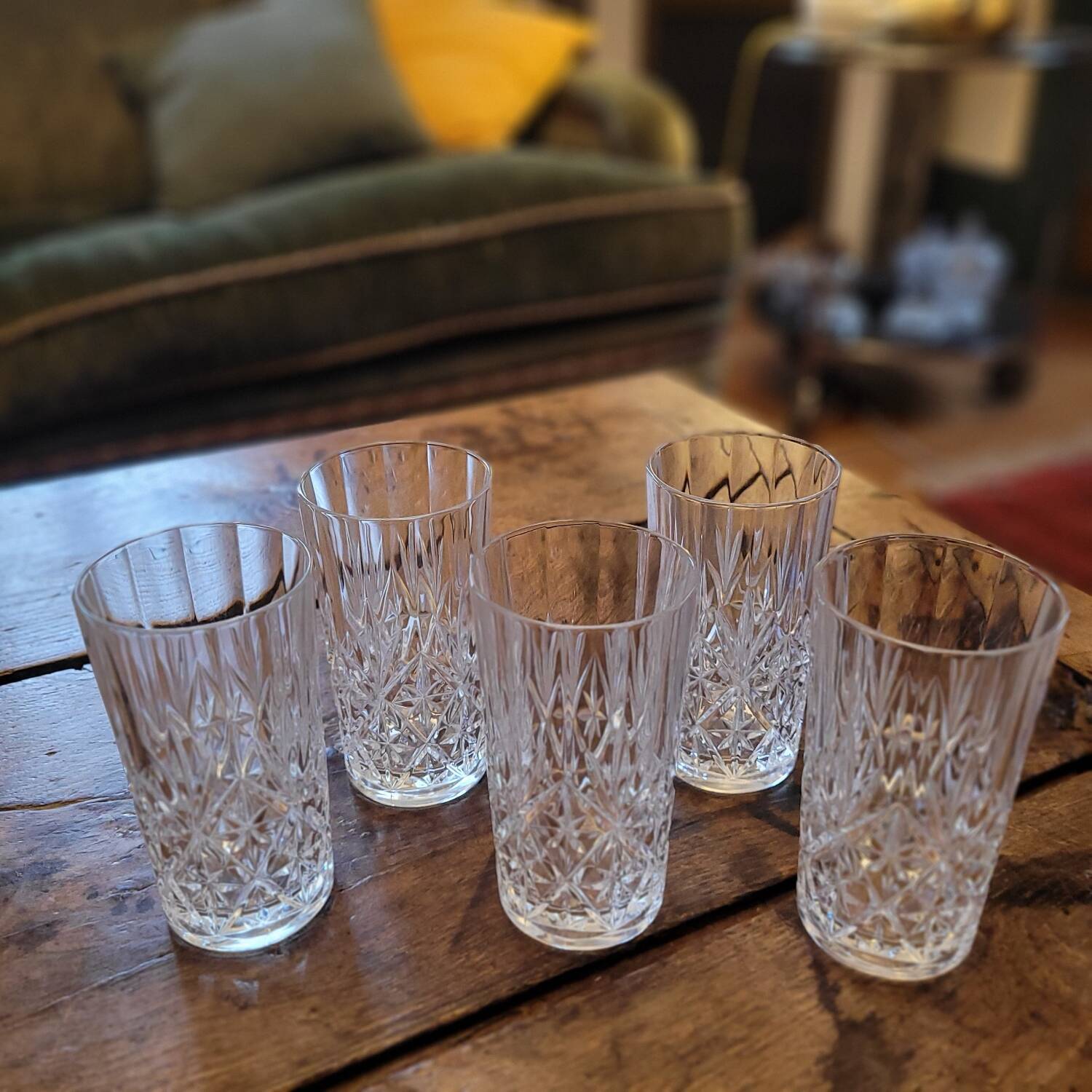 Set of 5 long drink glasses from the 70s-80s.