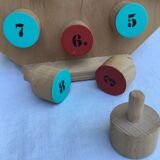 Painted wooden toy clock