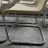 Set of 6 Tecta WK 724 Cantilever Chairs in Metal and Cream Wicker – 1980s