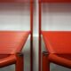 4 chaises rouges Spaghetti de Giandomenico Belotti pour Alias