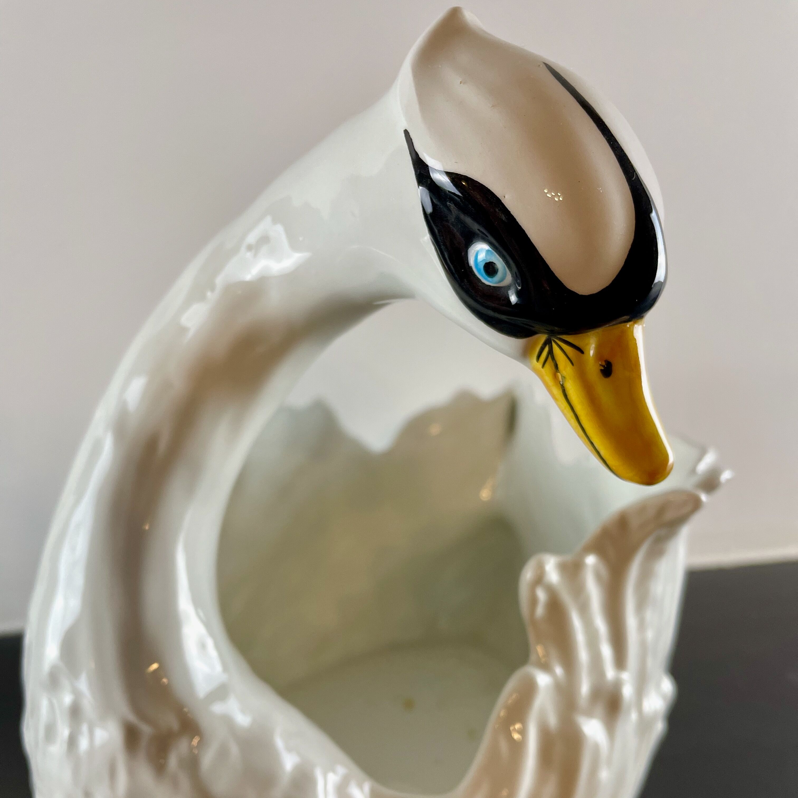 Swan ceramic planter from Bassano, Italy, circa 1970