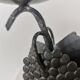 Vintage Forged Iron Grape Leaves Candlestick - Yugoslavia Mid-Century Decor