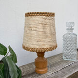 Bedside lamp in wood and wool 1970