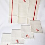 5 embroidered antique towels