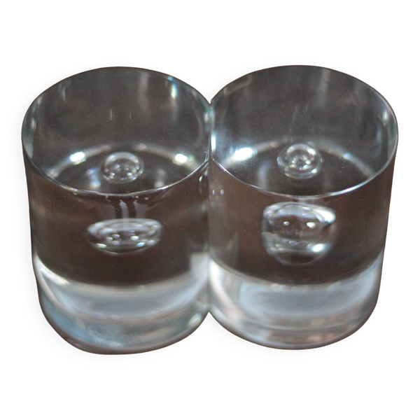 Paire de serre-livres verre Murano Designer Barbini, serre-livre moderniste