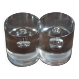 Pair of Murano glass bookends by designer Barbini, modernist bookend.