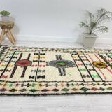 Handmade wool berber rug 250 x 150 cm