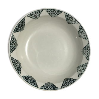 Old hollow dish St Amand dark green